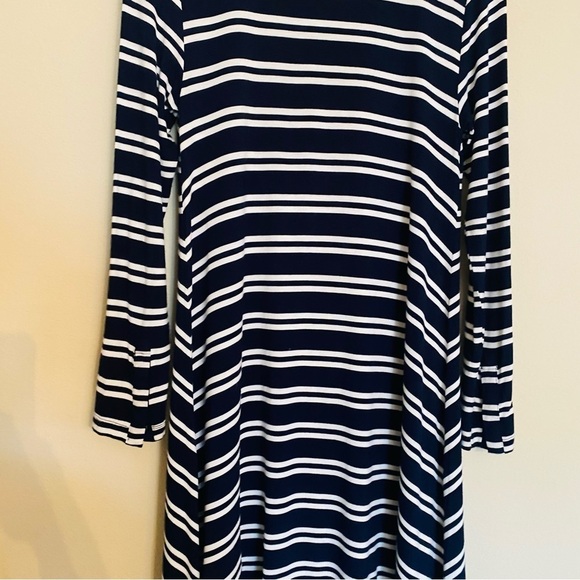 Maeve Anthropologie Navy Blue White Striped Nautical Marine Dress Size Small - Picture 10 of 15